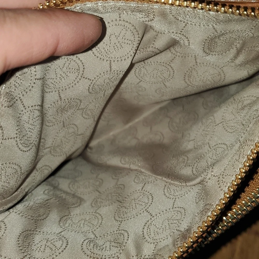 Michael Kors Fulton Double Zip Tan Leather Crossbody Bag
